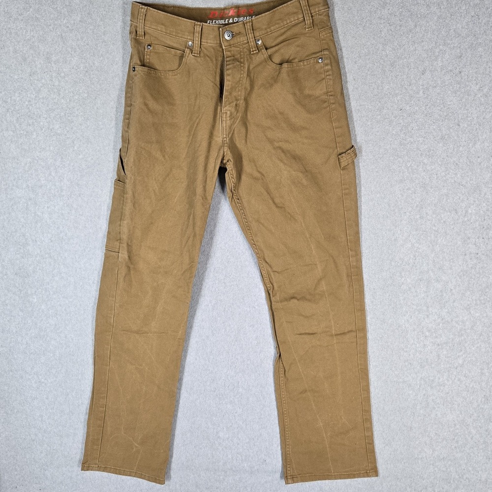 Dickies Men Pants 32X32 Brown Cargo Work Pants Carpenter Canvas Workwear 30"